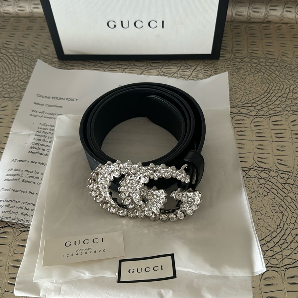 Gucci Marmont rhinestone belt
